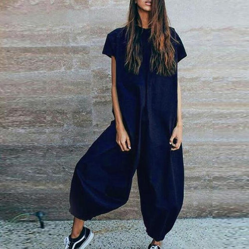 Jumpsuit ZANZEA Overalls for Women Long Jumpsuits Ladies Elegant Long Pants Playsuit 2019 New Plus Size Rompers Womens Jumpsuit