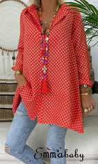 2019 Fashion Women Ladies V-Neck Casual Blouse Long Sleeve Polka Dot Shirt Tops Shirts New Japanese Style Tops Cardigan Vintage