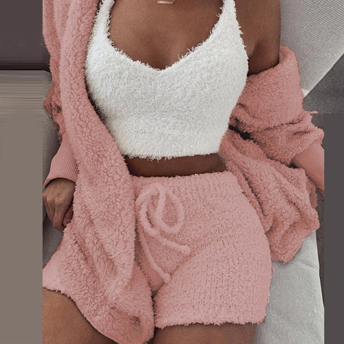 Misswim Sexy Knit Two piece set Autumn short jumpsuit & romper Women Skinny warm playsuit Winter female solid bodysuit overalls