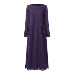 Fashion Women's Autumn Sundress ZANZEA 2019 Lace Patchwork Sweatshirts Dress Female Hoodies Plus Size Maxi Vestidos Pullover 5XL
