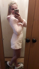 Women Sexy Cute Playsuit Autumn Winter Warm Coral Fleece Velvet Long Sleeve Bodysuit Kawaii Bear Hooded Jumpsuit Home Clothes