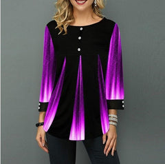 Shirt Women Spring Summer  Blouse 3/4 Sleeve Casual Printing  Female fashion shirt Tops Plus Size 5XL StreetShirt