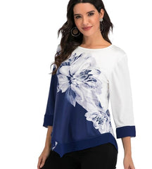 Shirt Women Spring Summer  Blouse 3/4 Sleeve Casual Printing  Female fashion shirt Tops Plus Size 5XL StreetShirt