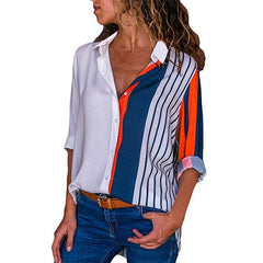 2019 New Fashion Print Women Blouses Long Sleeve Turn-down Collar Chiffon Blouse Shirt Casual Tops Plus Size Elegant Work Shirt
