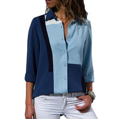 2019 New Fashion Print Women Blouses Long Sleeve Turn-down Collar Chiffon Blouse Shirt Casual Tops Plus Size Elegant Work Shirt