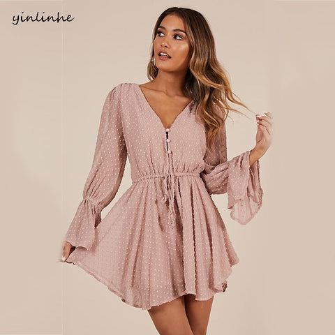OMSJ Women Cartoon Printed Long Sleeve Plunge V-neck Sleep Bodycon Romper Slim Fit Stretch Sexy Summer Slim Fit Sheath Playsuits