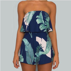 Wuhaobo Sexy Slash Neck Bohemian Playsuit Floral Printed Catsuit Off Shoulder Female Jumpsuit 2017 Summer Bodysuits For Women